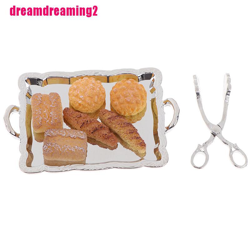 Bộ 8 Khay Bạc Đựng Bánh Mì Nhỏ Xinh Trang Trí Nhà Búp Bê Tỉ Lệ 1: 12