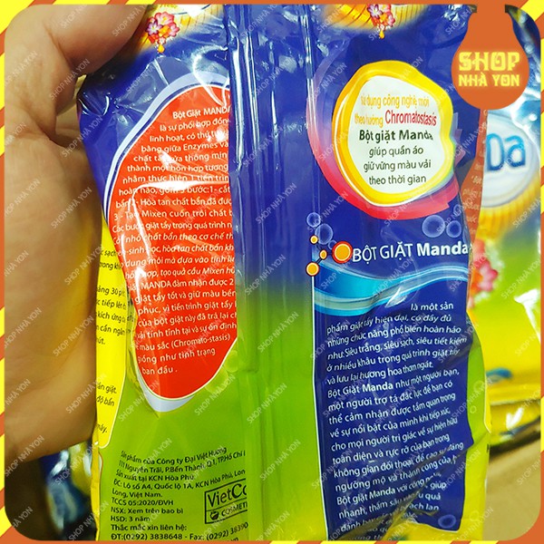 Bột giặt Manda siêu tẩy vết bẩn hương thơm ngào ngạt 400g