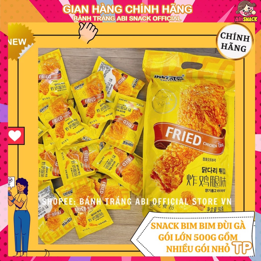 [ĂN VẶT HOT] SNACK BIM BIM ĐÙI GÀ MỚI GÓI LỚN 500G SIÊU NGON