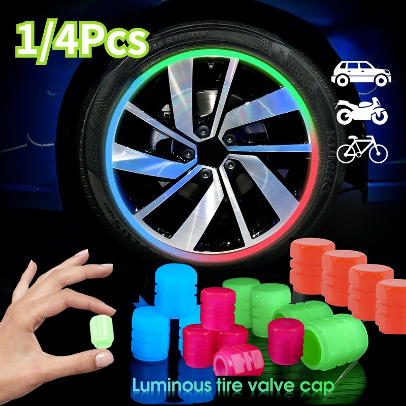 Set 4 Nắp Phát Quang Chống Bụi Gắn Trục Bánh Xe