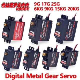 Động cơ servo kỹ thuật số 9g 17g 25g 6kg 9kg 15kg 20kg cho xe hơi / tàu thuyền 1 / 8 1 / 10 Rc