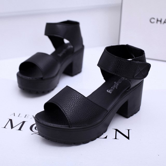 Giày Sandal Đế Xuồng Thoáng Khí Thời Trang Mùa Hè Hàn Quốc Cho Nữ Size 35~41