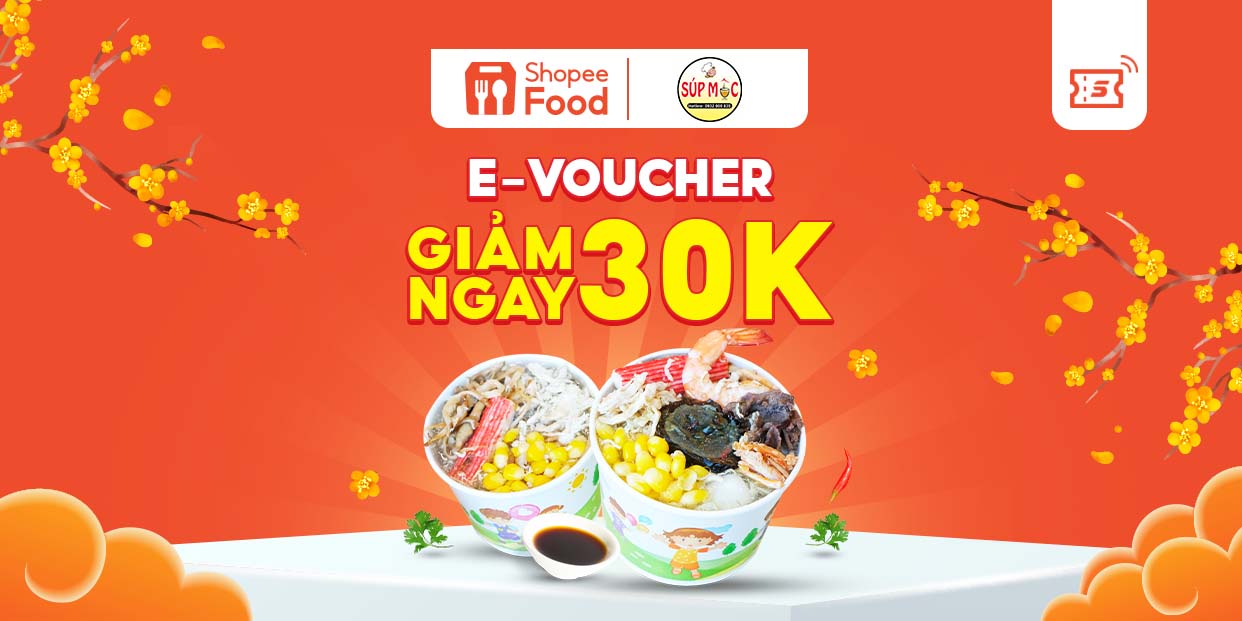 Mã giảm giá 30k cho đơn từ 50k Súp Cua Mộc ShopeeFood tại ứng dụng Shopee