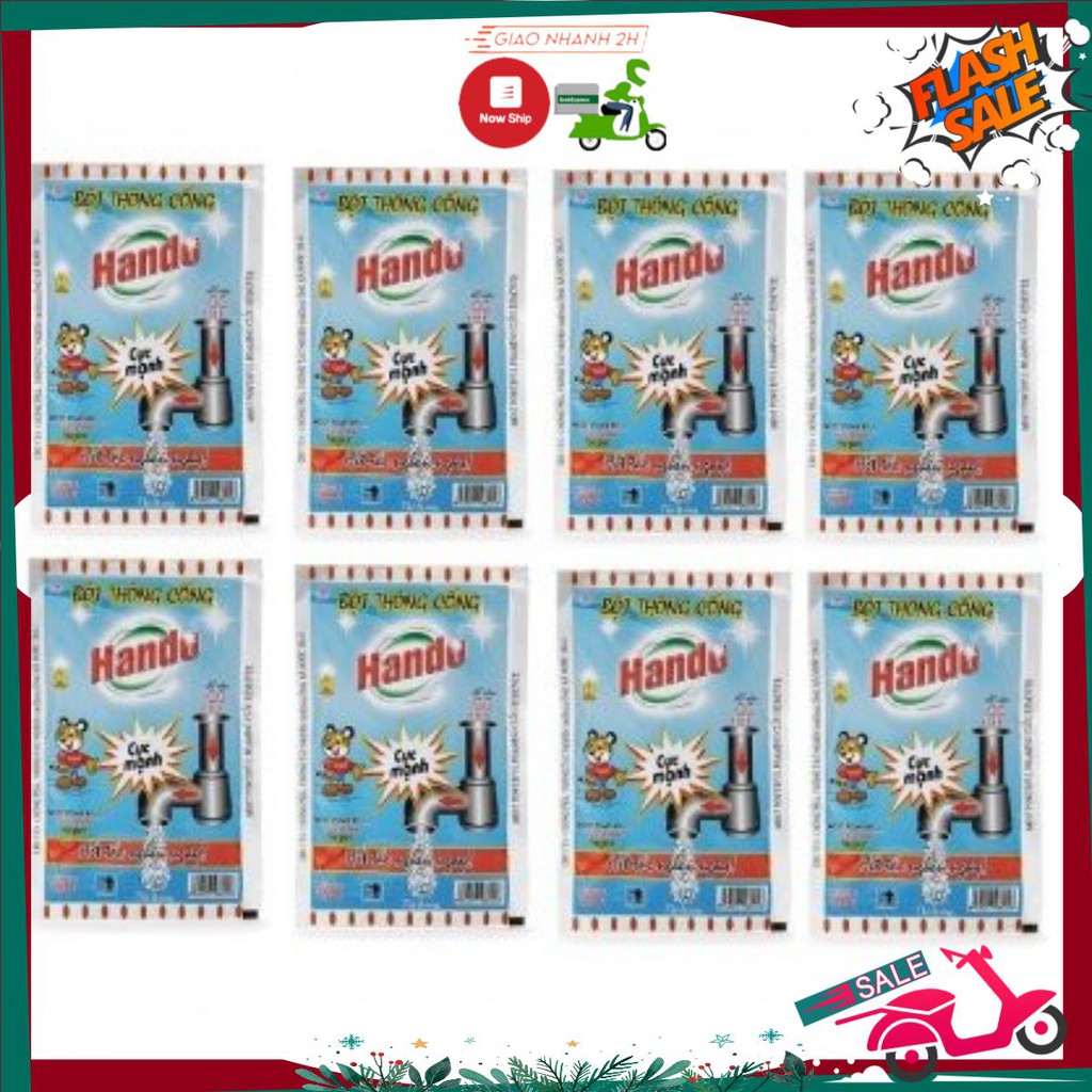 Bộ 8 gói bột thông cống nội địa Hando
