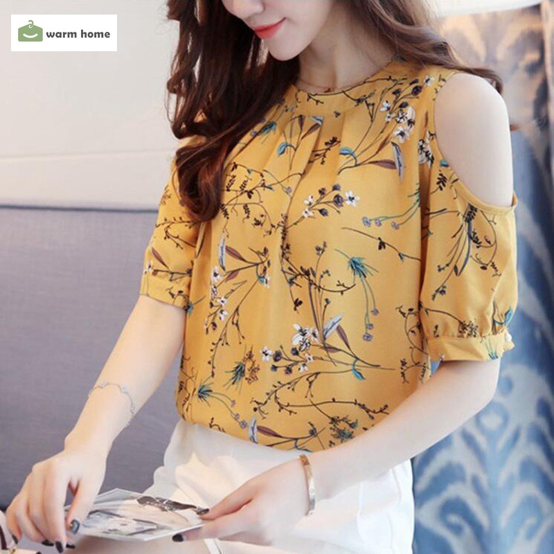 Áo Nữ Trễ Vai In Hoa Thanh Lịch