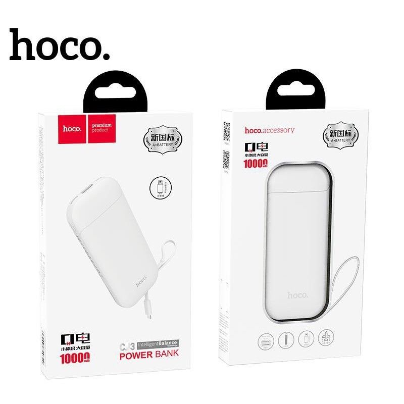 Sạc Dự Phòng Hoco CJ3 Kèm Cáp Sạc Lightning Cho Iphone dung lượng 10.000mAh - Hàng Chính Hãng