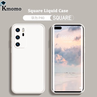 Ốp lưng dẻo cạnh vuông cho Huawei P40 P30 Lite P20 Pro Plus Solid Color Square Liquid