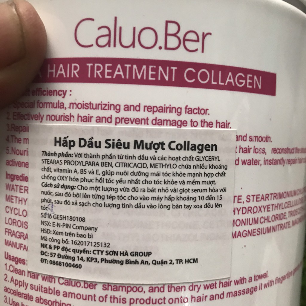 Calou.Ber_Chính_Hãng Dầu hấp ủ tóc siêu mượt collagen Caluo.Ber Hair Spa Treatment 1500ml