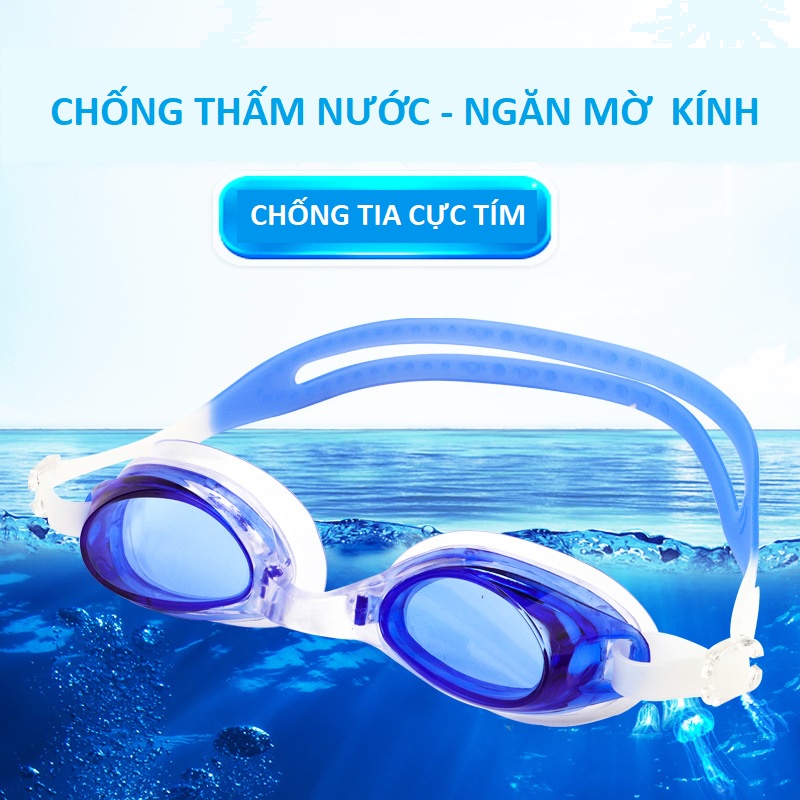 Kính bơi freesize chống thấm nước, chống tia UV, chống bám hơi nước ngăn mờ kính cho nam,nữ