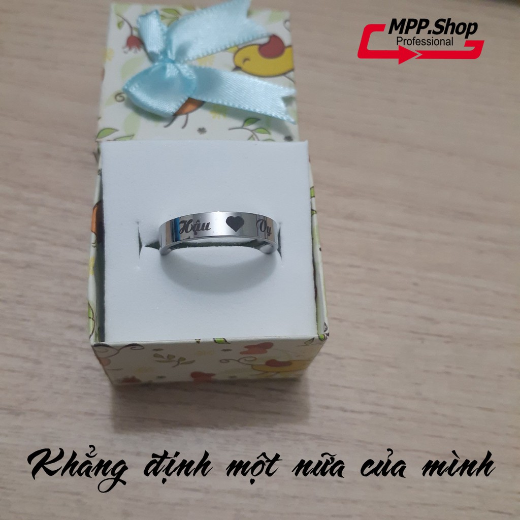 02 chiếc nhẫn đôi tình nhân inox - khắc tên theo yêu cầu- tặng hộp - đẹp, không phai - liên hệ shop để được tư vấn