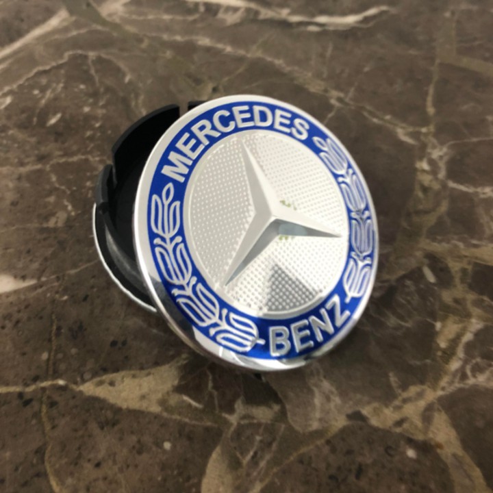 1 chiếc Logo chụp mâm, vành xe ô tô Mercedes Benz BZ60 - Đường kính 60mm - Có 2 màu