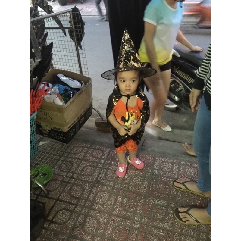 Áo Choàng Phù Thuỷ Kèm Mũ Halloween (Hàng Loại Đẹp)