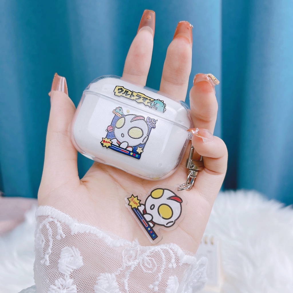 Vỏ Bảo Vệ Hộp Sạc Tai Nghe AirPods 1/2/3/Pro 2021 inPods i12 Bằng TPU Mềm Trong Suốt Chống Sốc Hình Khủng Long Hoạt Hình