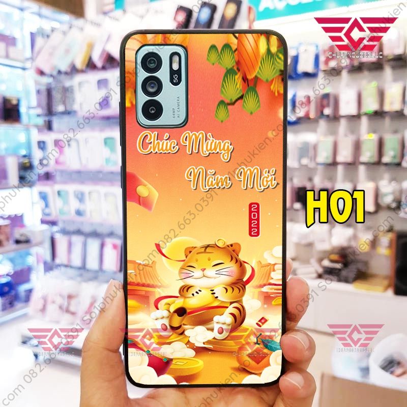 Ốp lưng ép kính Oppo reno 2 reno 2f reno 3 reno 4 reno 5 reno 6z in hình Tết 2022