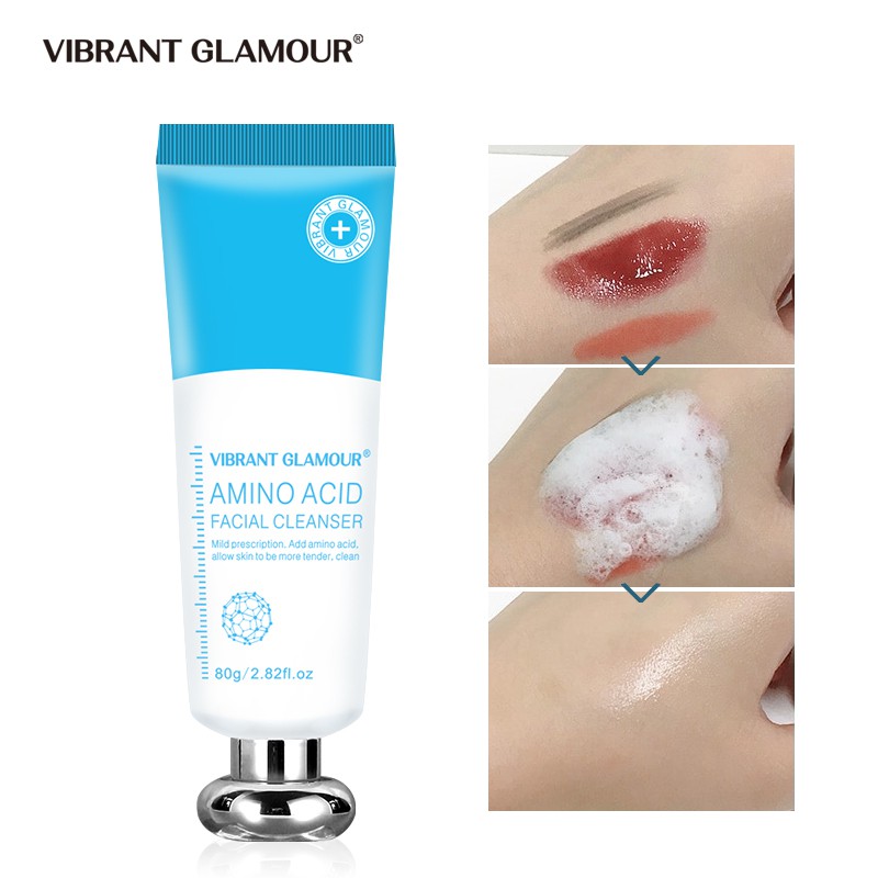 Sữa rửa mặt tạo bọt Vibrant Glamour axit hyaluronic giảm mụn dưỡng ẩm làm trắng da thu nhỏ lỗ chân lông mờ nếp nhăn 80g