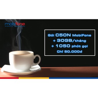 (FREE THÁNG ĐẦU) SIM 4G MOBIFONE C50N - 1GB/NGÀY - 30GB DATA - CHỈ 50K/THÁNG - MIỄN PHÍ GỌI
