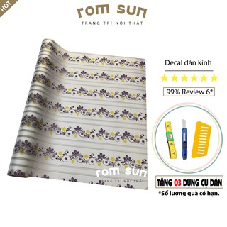 Decal dán kính mờ chống nhìn trộm phòng tắm khổ 90, giấy decan dán kính chống nắng phòng ngủ hoa văn kẻ đẹp