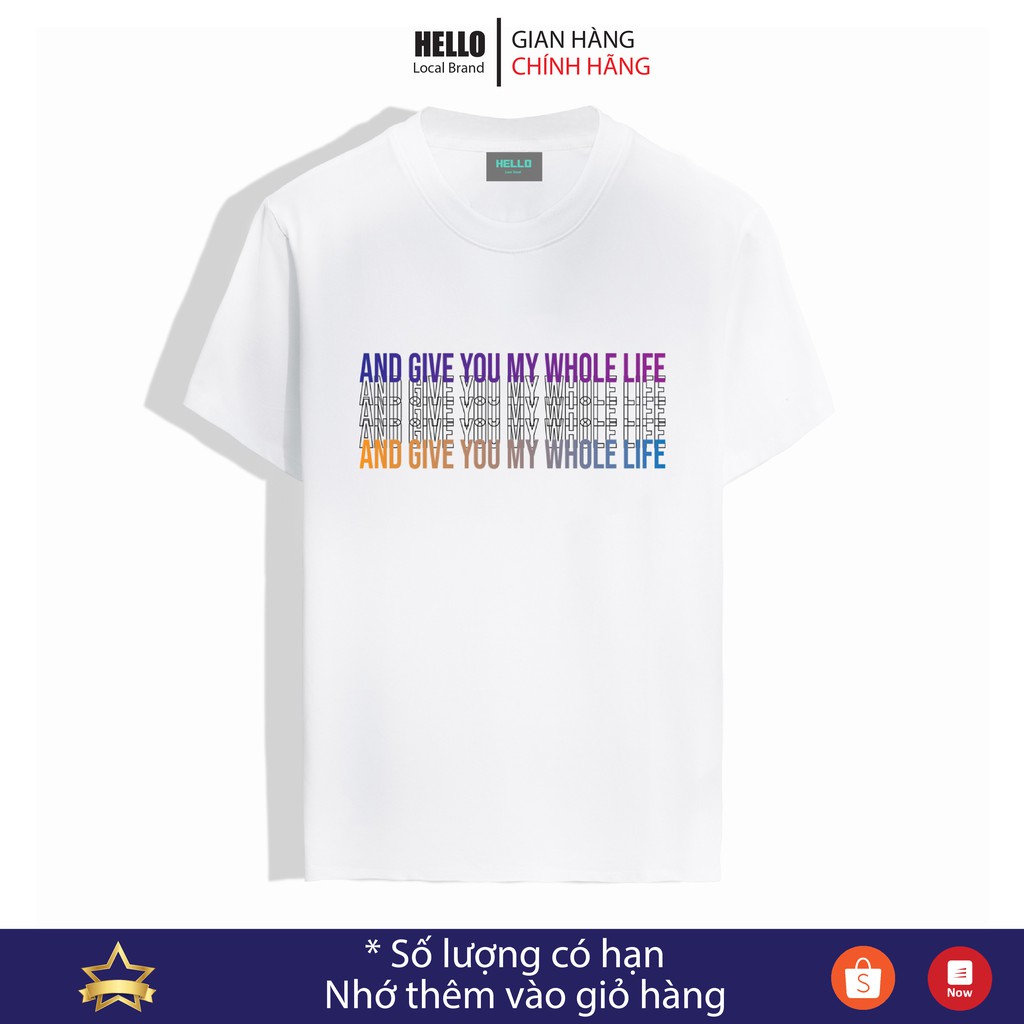 [MÃ HELLOAP01 GIẢM 10% TỐI ĐA 10K ĐƠN TỐI THIỂU 700k] Áo thun tay lỡ form rộng nam nữ HELLO LIFE  - Ap21 | BigBuy360 - bigbuy360.vn