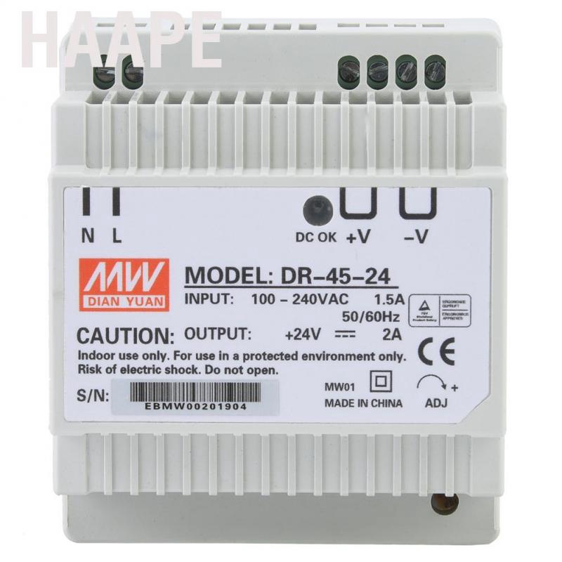 Bộ nguồn cấp điện công nghiệp DIN DR-45-24 45W một đầu ra 24V chuyển đổi AC/DC