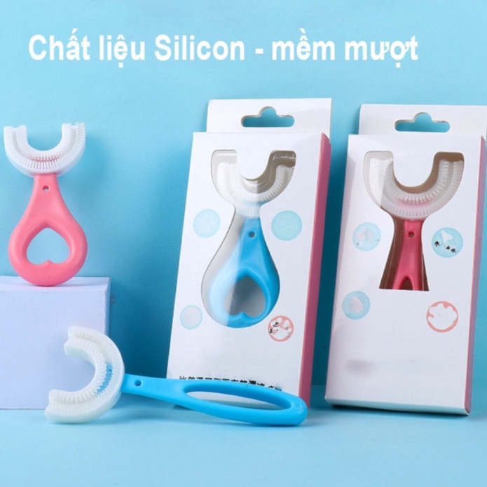 Bàn Chải Hình Chữ U - Bàn Chải Silicon Cho Bé Tập Đánh Răng