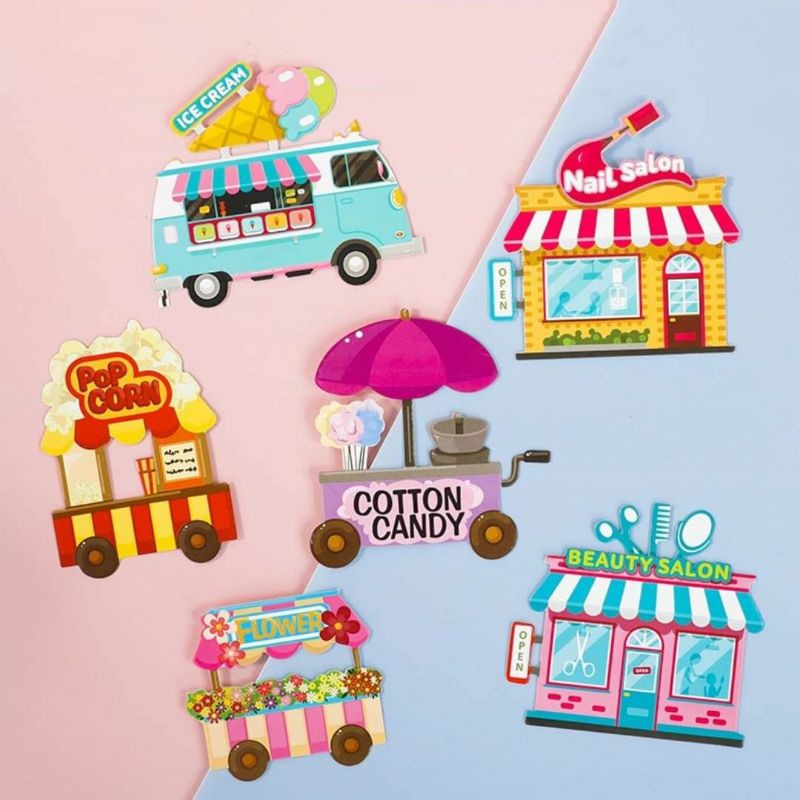 Set cắm giấy Cửa hàng tiện lợi trang trí bánh kem