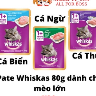 Pate Whiskas dành cho mèo lớn các vị cá biển,thu,ngừ 80g