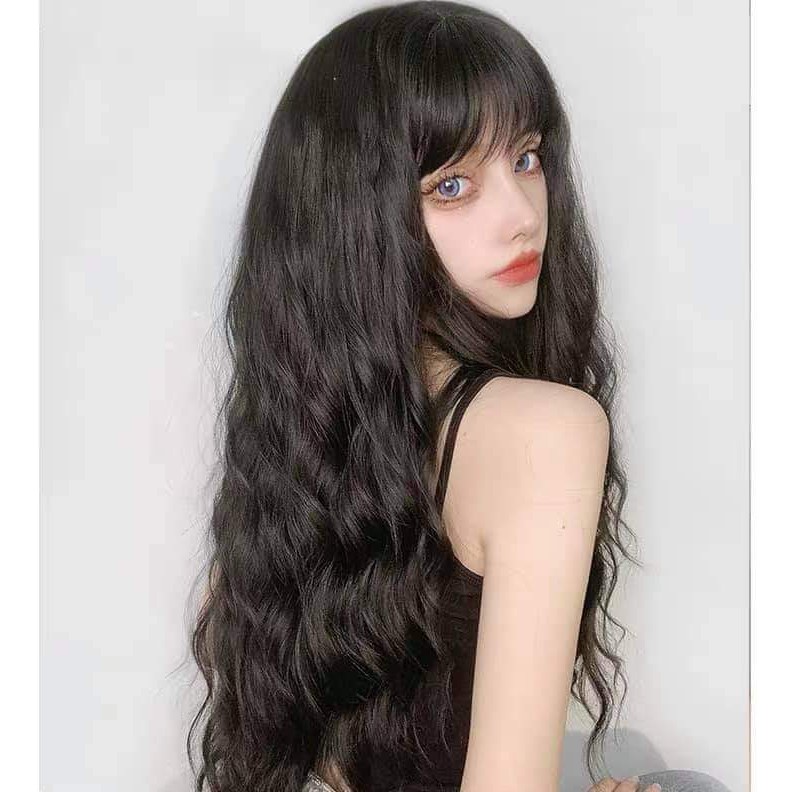 [ MUA 1 TẶNG 2 ] Tóc giả nữ nguyên đầu có rãnh da xoăn sóng Hàn Quốc, tóc bộ xù mì dài, uốn dợn ( M8102 )