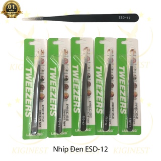 Nhíp cong, thẳng nhặt lông yến, nối mi, gắp linh kiện nhỏ - Nhíp ESD-12 sơn chống tĩnh điện