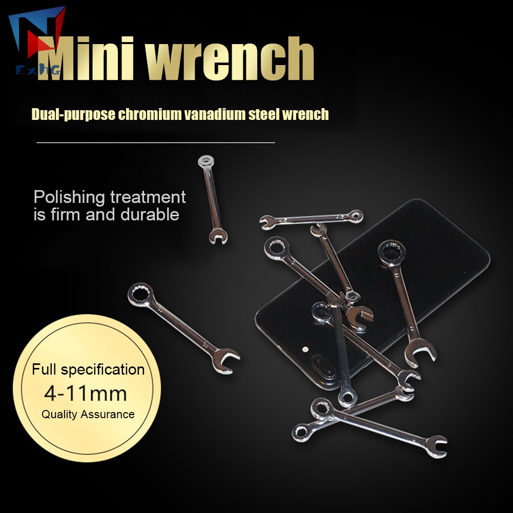 Set 10 Cờ Lê Mini 4-11mm 4-11mm Bằng Thép Chuyên Nghiệp