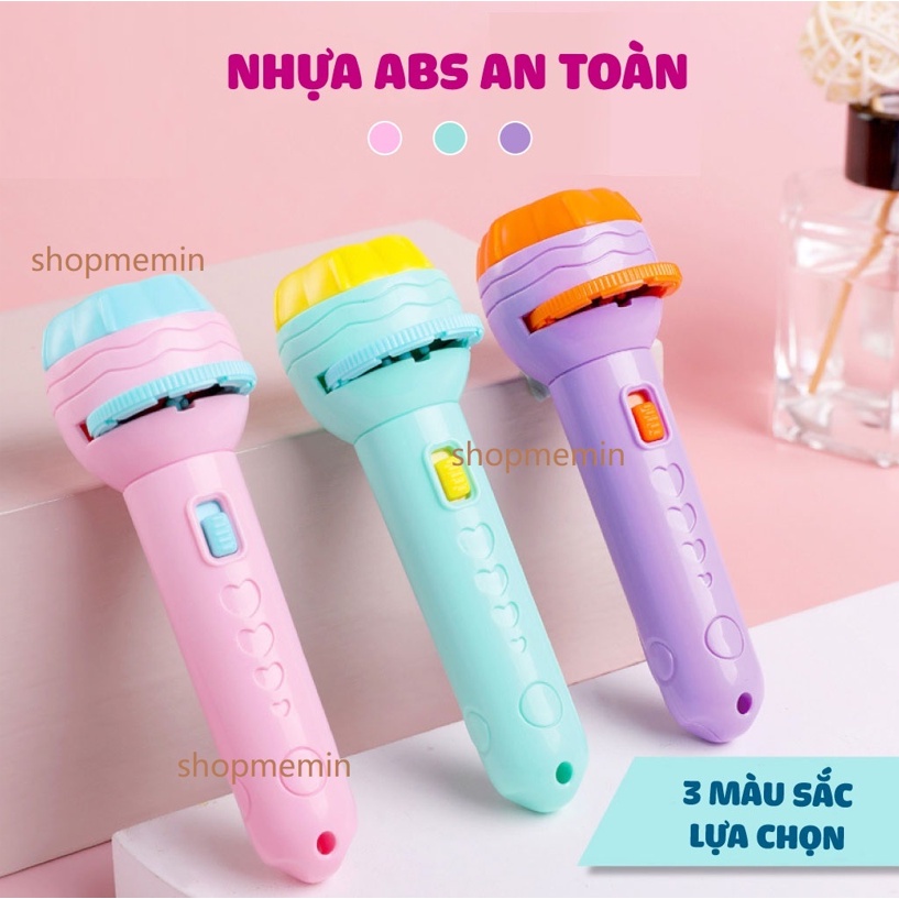 Đèn pin chiếu hình cho bé 24 hình động vật, đèn pin xoay chiều hình ảnh động vật cho bé đồ chơi cho bé