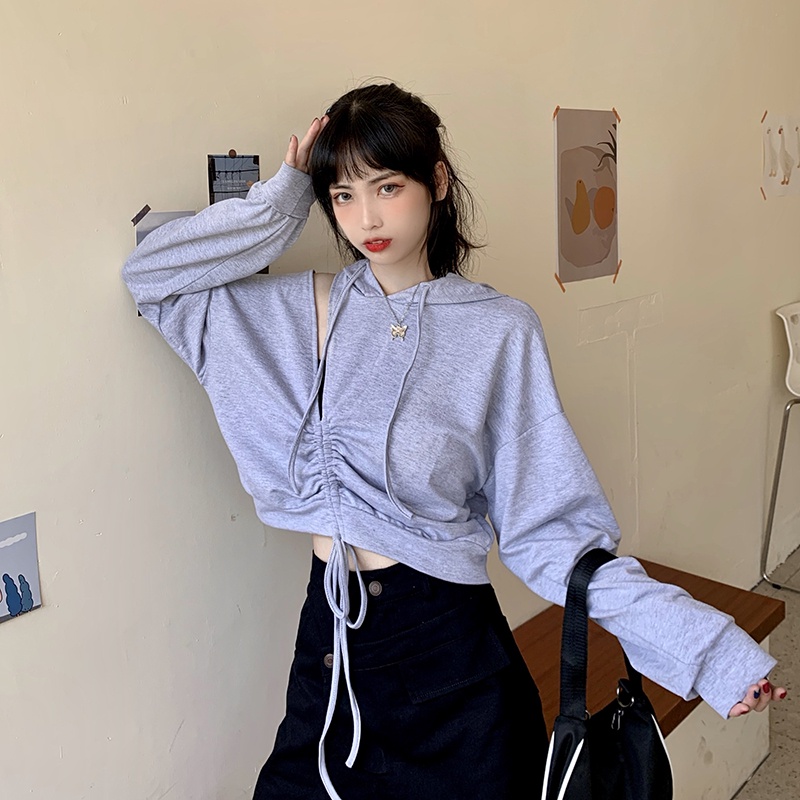 Áo thun tay dài cổ chữ V dáng rộng thời trang mùa thu phong cách Hàn Quốc cho nữ