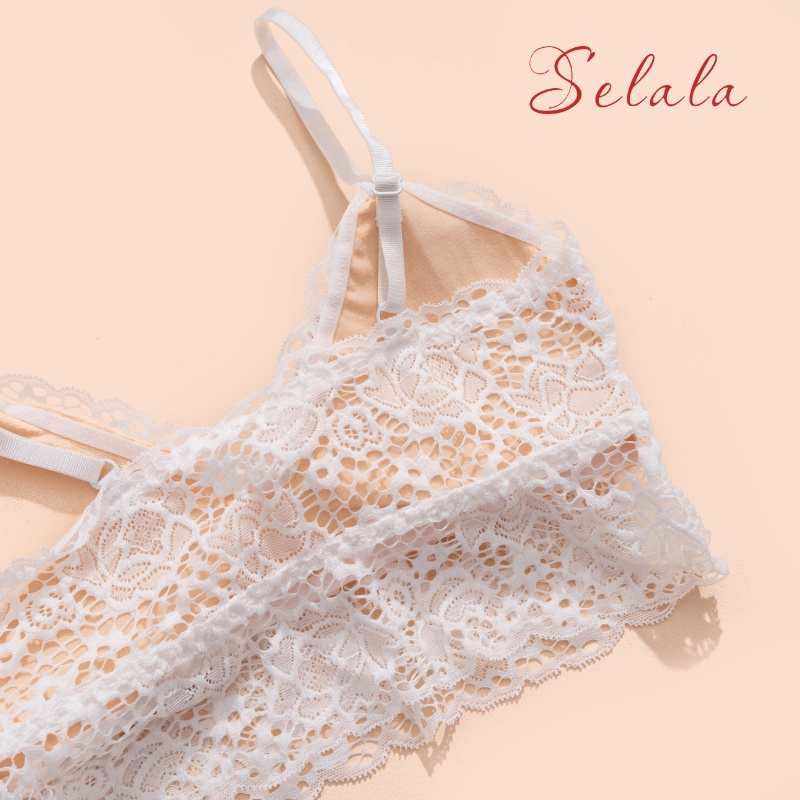 Áo Bra Hai Dây Selala Ren Mẫu Đơn Quyến Rũ Đệm Mỏng Thoải Mái BS03