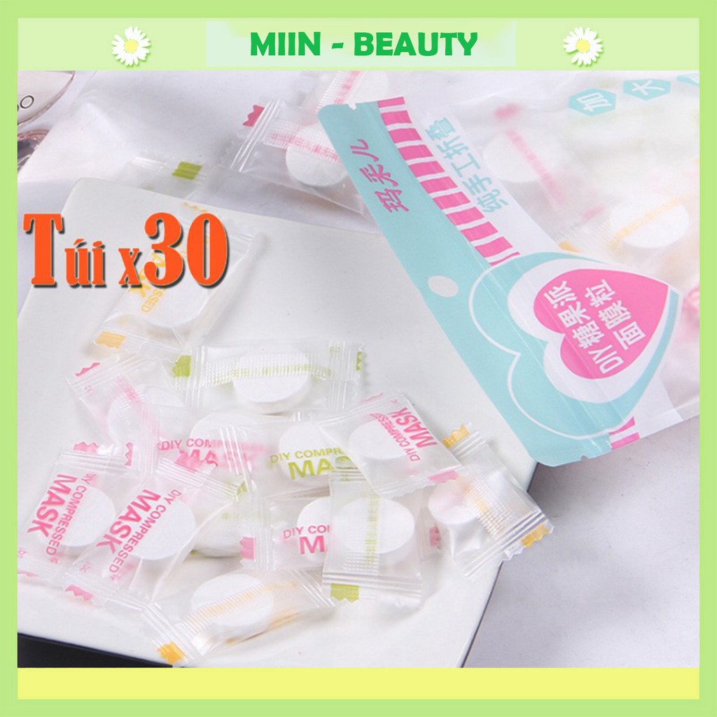 [Mã COSHOT11 hoàn 10% xu đơn 350K] Mặt nạ giấy dạng nén túi 30 viên DIY23