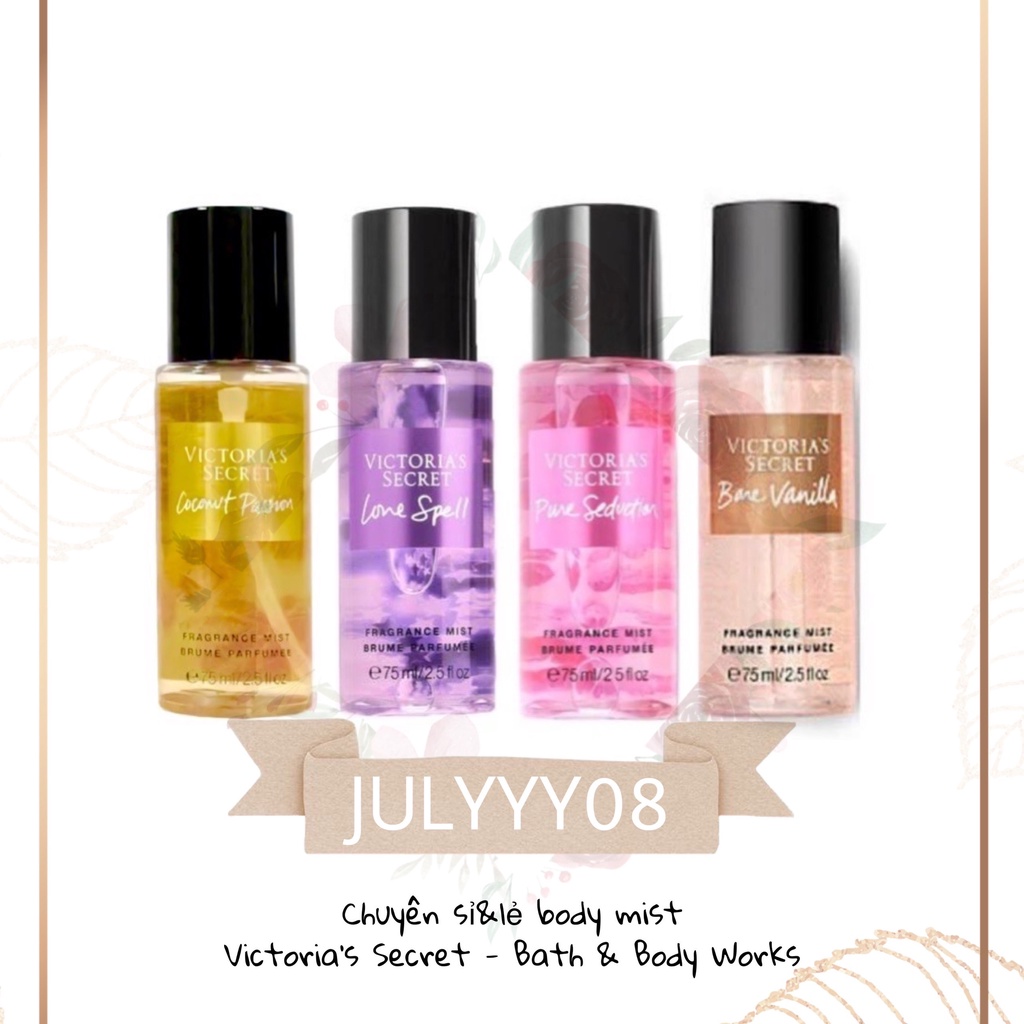 Tách Set Xịt Thơm  Toàn Thân Victoria’s Secret Travel Size 125ml +jɥȽÿ08+