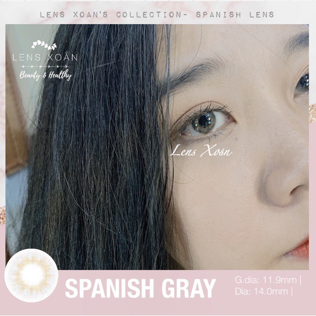 kính áp tròng cận ÁP TRÒNG SPANISH GRAY ( 6 THÁNG )