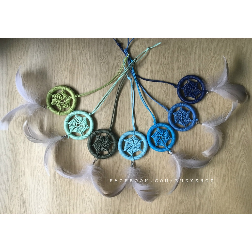MẪU1  dreamcatcher treo trang trí, làm móc khóa - mẫu phối cùng màu