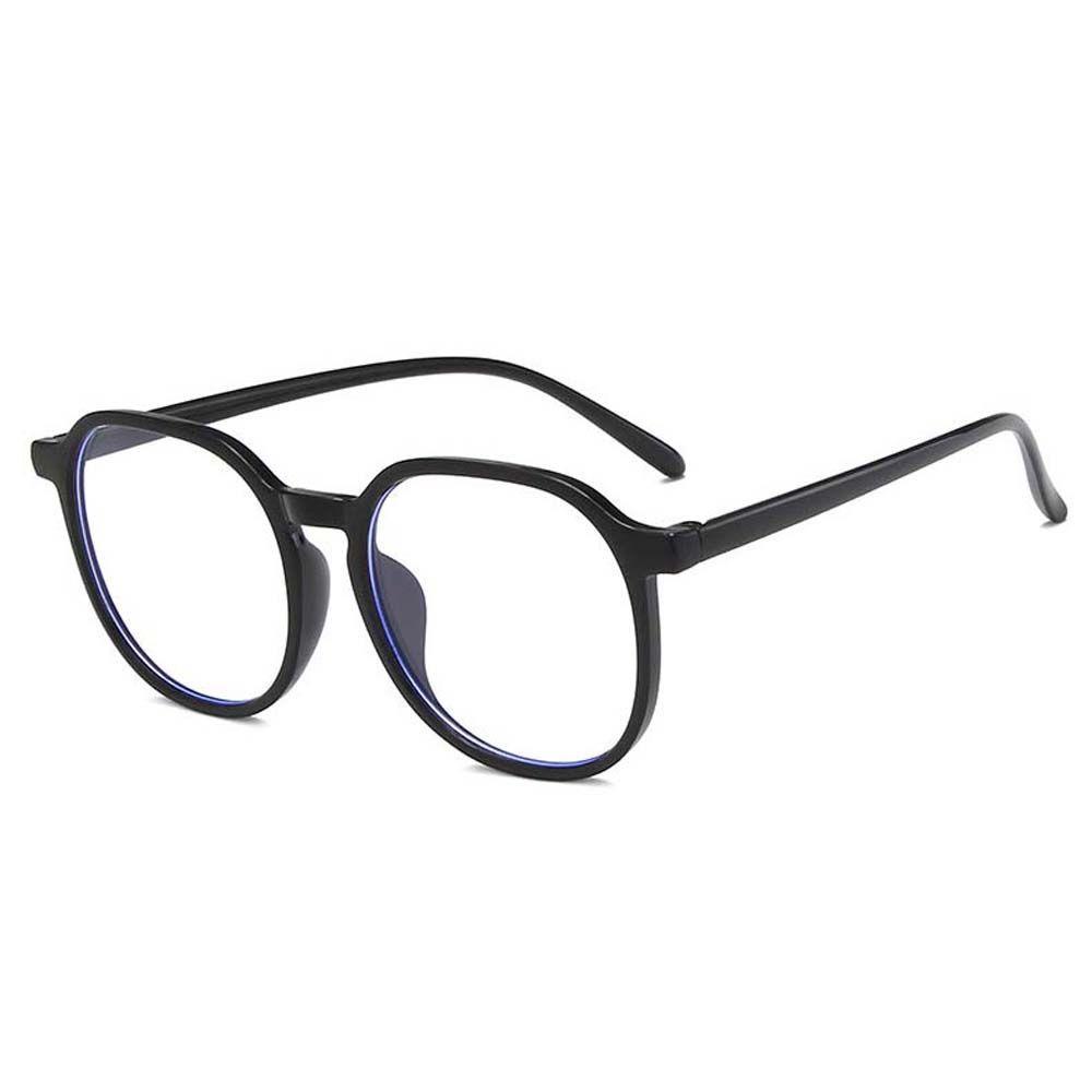 ANEMONE Fashion Anti Blue Light Glasses Geometric Anti-Radiation Glasses Women Eyeglasses Clear Lens Glasses Transparent Korean Computer Eyewear For Men Square Grey Black Frame Eyeglasses/Multicolor