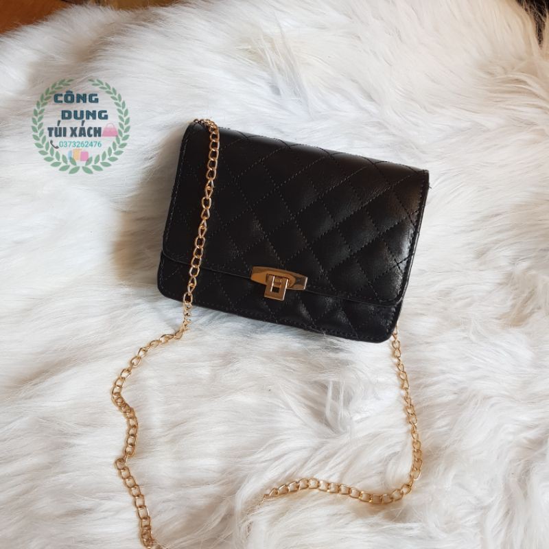 Túi đeo chéo khóa gập size 20 trần trám ( Ảnh thật kèm video )