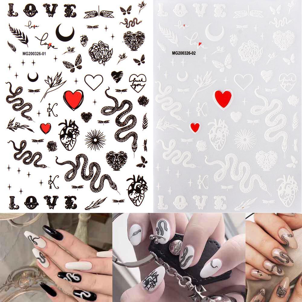 Miếng Dán Trang Trí Móng Tay Họa Tiết Hoa Bướm 3D Độc Đáo