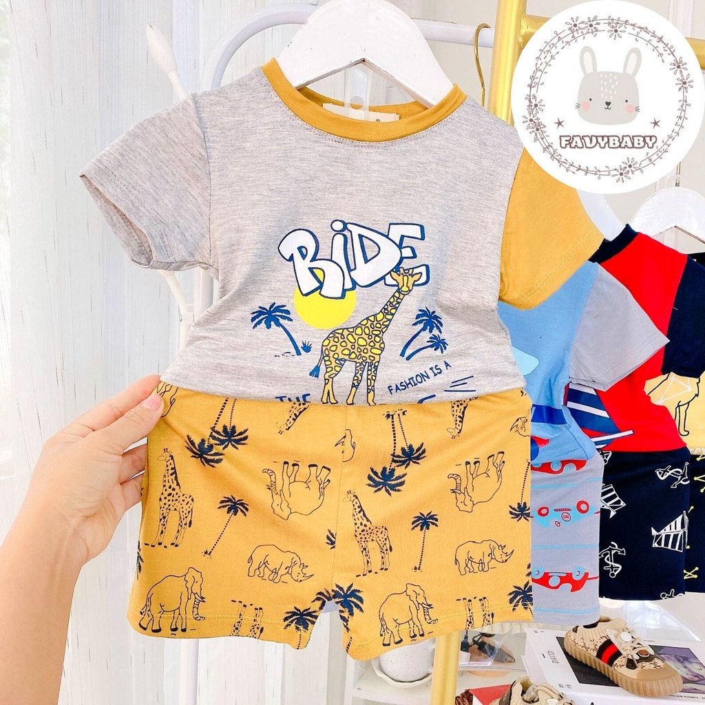 Bộ MINKY MOM Chính Hãng Bé Trai Bé Gái Thun Lạnh Raplan Cộc Tay Wolf Shark Du Thuyền Cool Bé Đi Học Đi Chơi - Favybababy