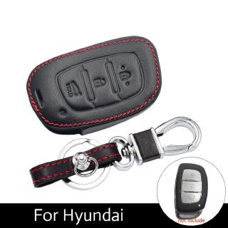 (bản thông minh) Bao Da 3 Nút Cho Chìa Khóa Xe Ô Tô Hyundai I10 Tucson I30 Ix25 Ix35 - tặng sdt tránh thất lạc