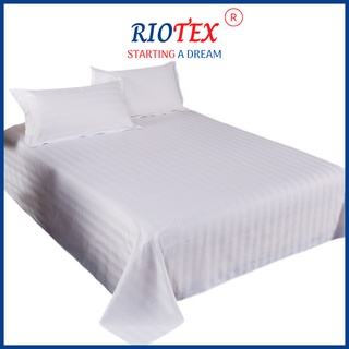T300 Tấm Trải Giường RIOTEX Trắng Sọc Cao Cấp Đủ Kích Thước