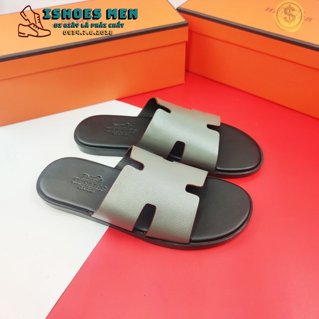 Dép Lê thời trang Quai Ngang Chữ H cực chất HERMES da Bò sịn 100% Full Box size 38-43