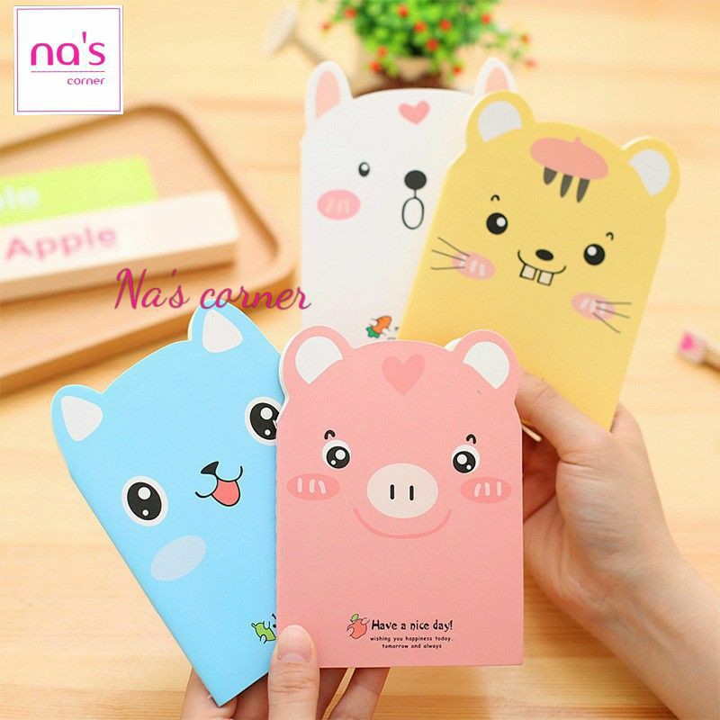 Sổ tay ghi chú hình thú cute kẻ ngang 10x14cm kute 40 trang