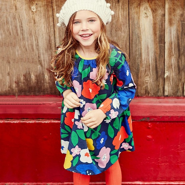 Váy cotton dài tay Little Maven cho bé gái (1-5T)