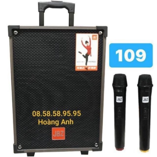 Loa kéo di động JBZ 109-Bass 3 tấc(30cm)CS-350W+2Micro Không Dây+Remto+adapter sạc+dây tín hiệu tivi(107+108+106)