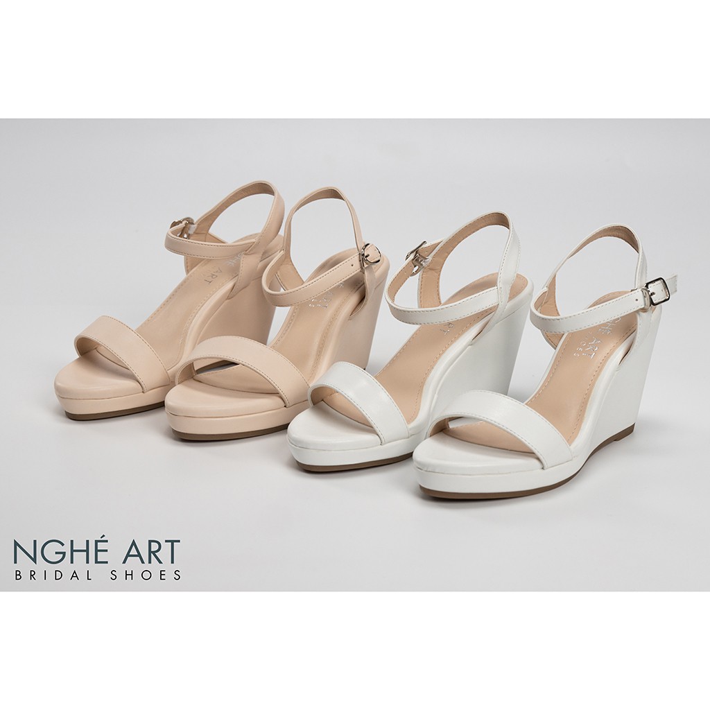 Giày cưới Nghé Art basic đế xuồng quai sandal 236