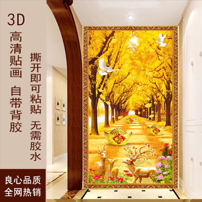 Miếng Dán Tường Trang Trí Phòng Ngủ Hình Ảnh 3d Phong Cách Trung Hoa Độc Đáo