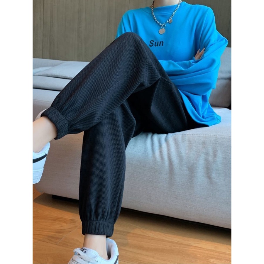 Quần Ống Rộng Unisex Lưng Thun Dây Rút Chất Tổ Ong Zinti QD32