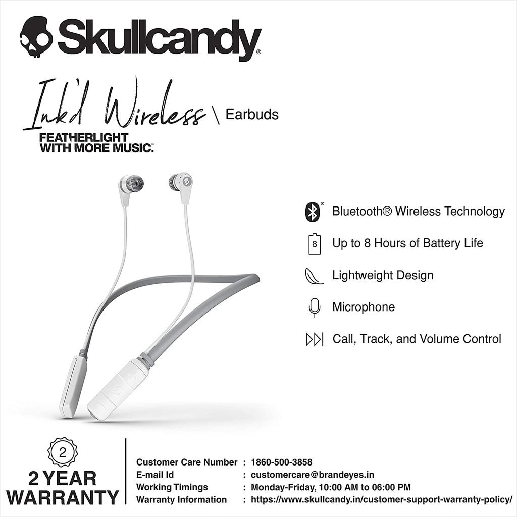 Tai Nghe Nhét Tai Bluetooth Skullcandy Ink'd+ Wireless